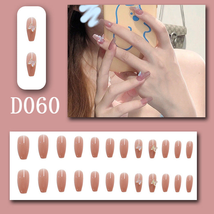 Wearable nails, fake nails, long water drops, European and American manicure, colorful small manicure tools, finished ladder-shaped nails