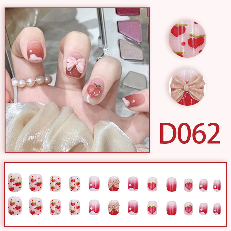 Wearable nails, fake nails, long water drops, European and American manicure, colorful small manicure tools, finished ladder-shaped nails