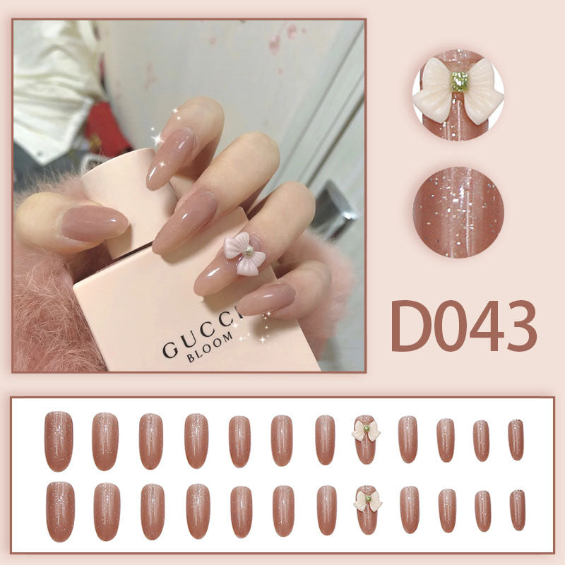 Wearable nails, fake nails, long water drops, European and American manicure, colorful small manicure tools, finished ladder-shaped nails