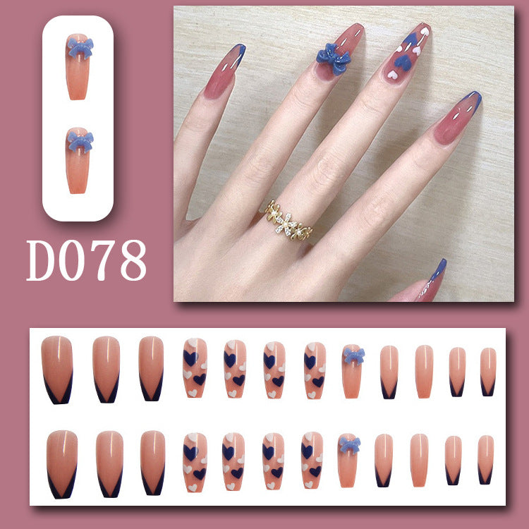 Wearable nails, fake nails, long water drops, European and American manicure, colorful small manicure tools, finished ladder-shaped nails