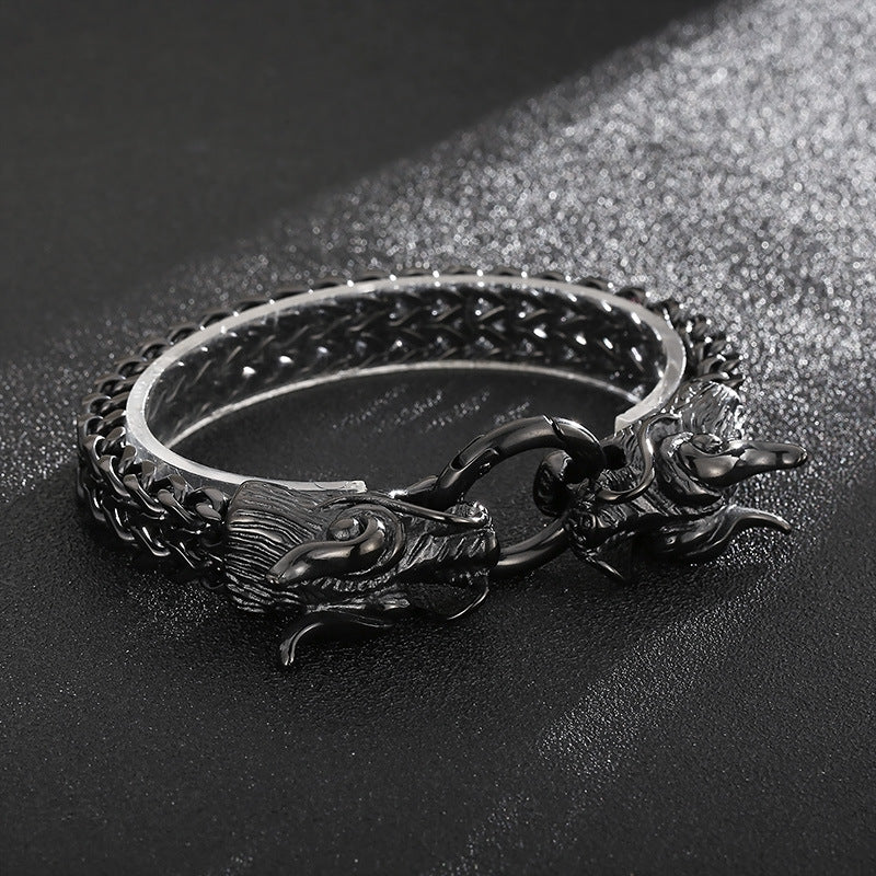 Men's Multilayer Bracelet - Domineering Double Dragon - Men's Bracelet Faucet Buckle