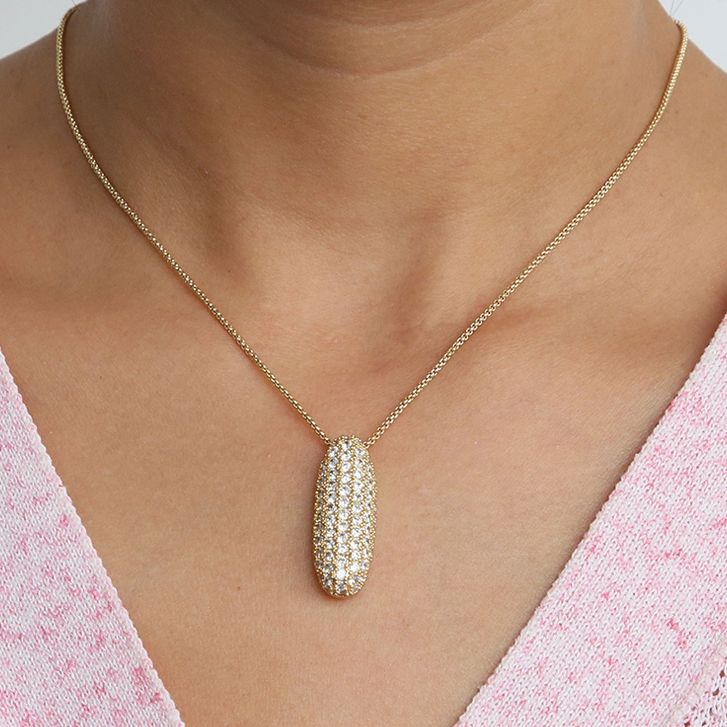 Elegant brass zircon balloon bubble chubby 26 English letter necklace