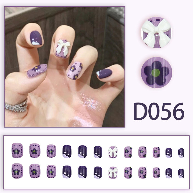 Wearable nails, fake nails, long water drops, European and American manicure, colorful small manicure tools, finished ladder-shaped nails