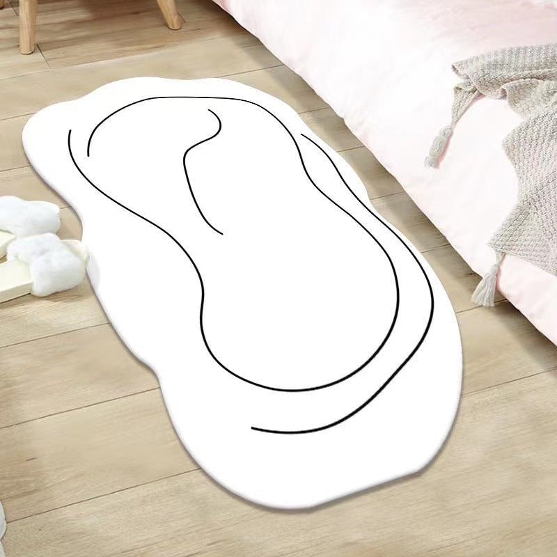 Simple cartoon shaped cat imitation cashmere bathroom absorbent floor mat home door door mat bathroom quick-drying floor mat