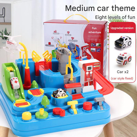 Children's big adventure track car