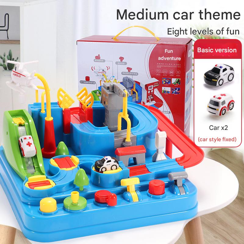 Children's big adventure track car