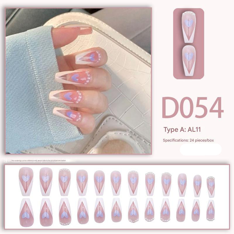 Wearable nails, fake nails, long water drops, European and American manicure, colorful small manicure tools, finished ladder-shaped nails