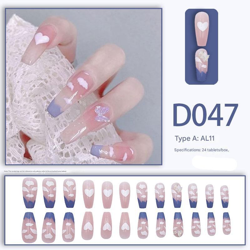 Wearable nails, fake nails, long water drops, European and American manicure, colorful small manicure tools, finished ladder-shaped nails
