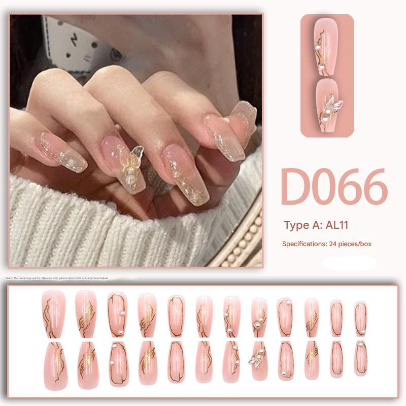 Wearable nails, fake nails, long water drops, European and American manicure, colorful small manicure tools, finished ladder-shaped nails